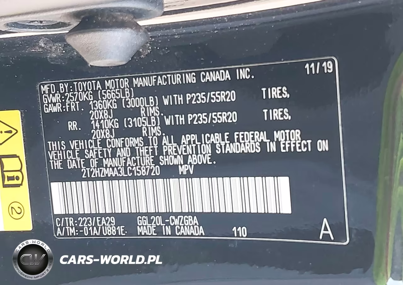 2020 Lexus Rx 350 VIN:2T2HZMAA3LC158720 - 9