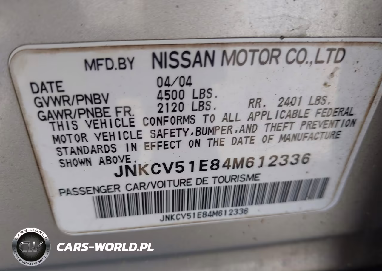 2004 Infiniti G35 VIN:JNKCV51E84M612336 - 9