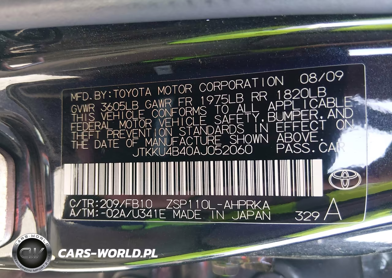 2010 Scion Xd VIN:JTKKU4B40AJ052060 - 9