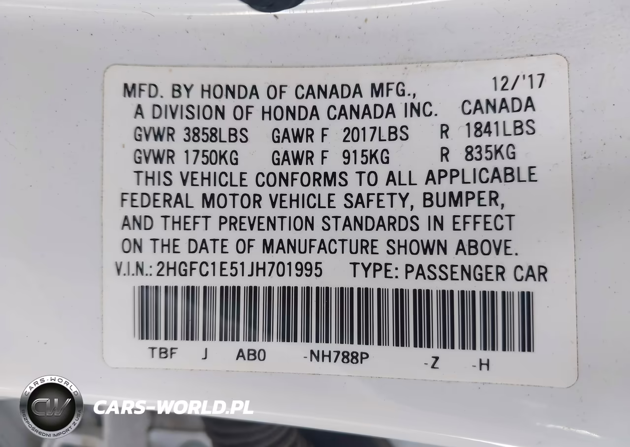 2018 Honda Civic Si VIN:2HGFC1E51JH701995 - 9
