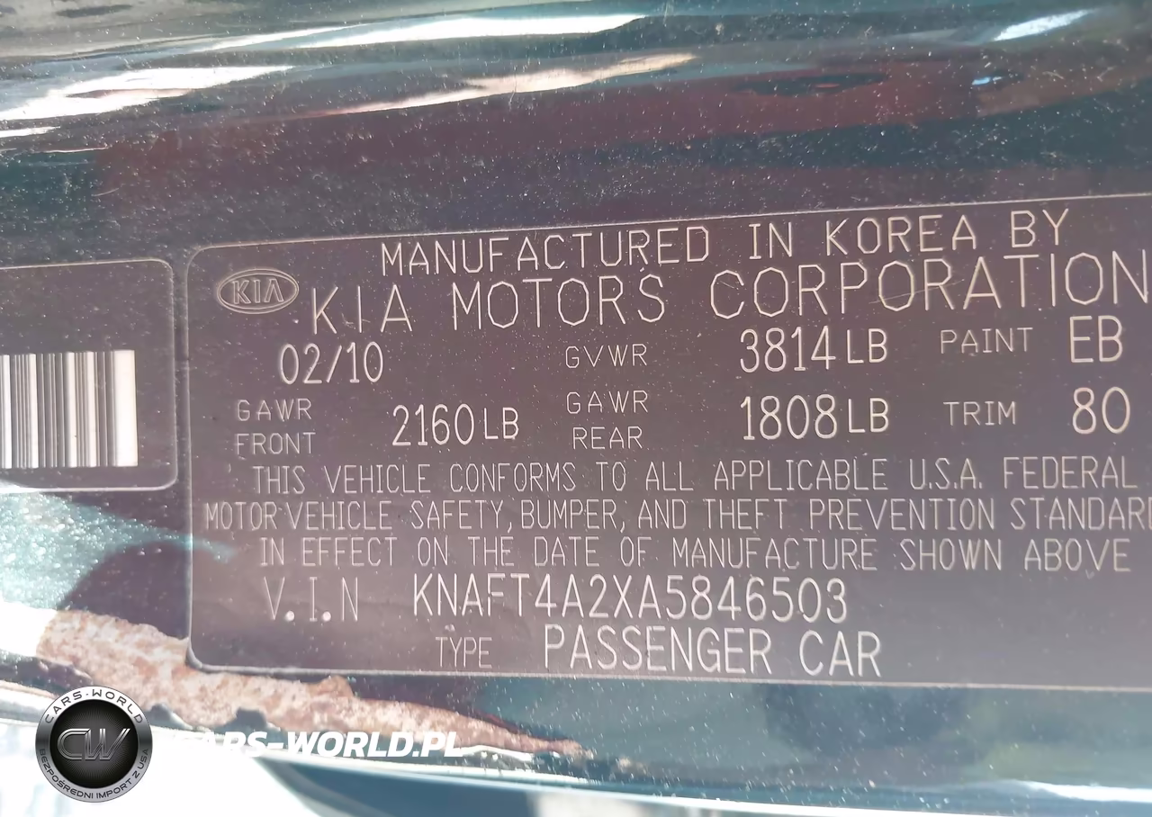 2010 Kia Forte Lx VIN:KNAFT4A2XA5846503 - 9