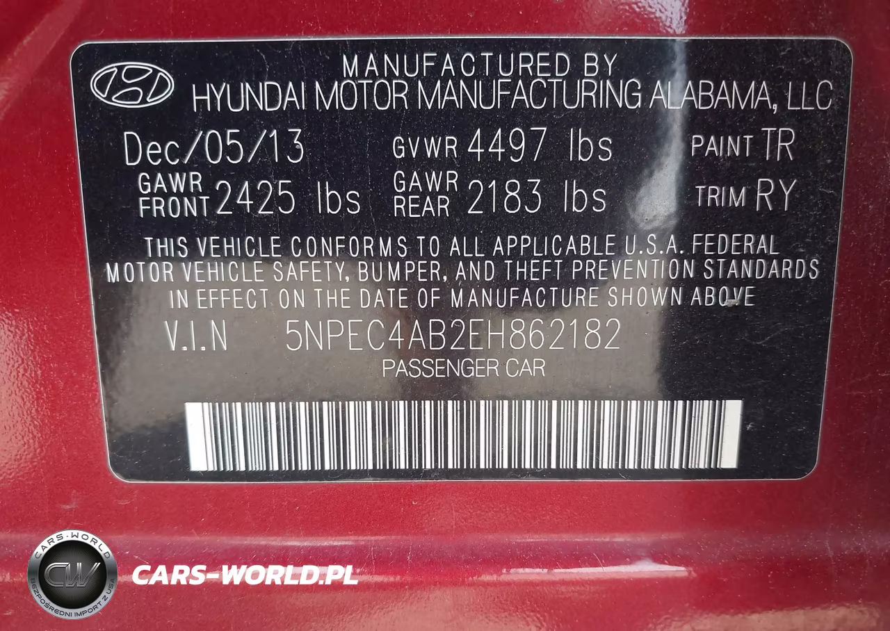 2014 Hyundai Sonata Se 2.0T VIN:5NPEC4AB2EH862182 - 9