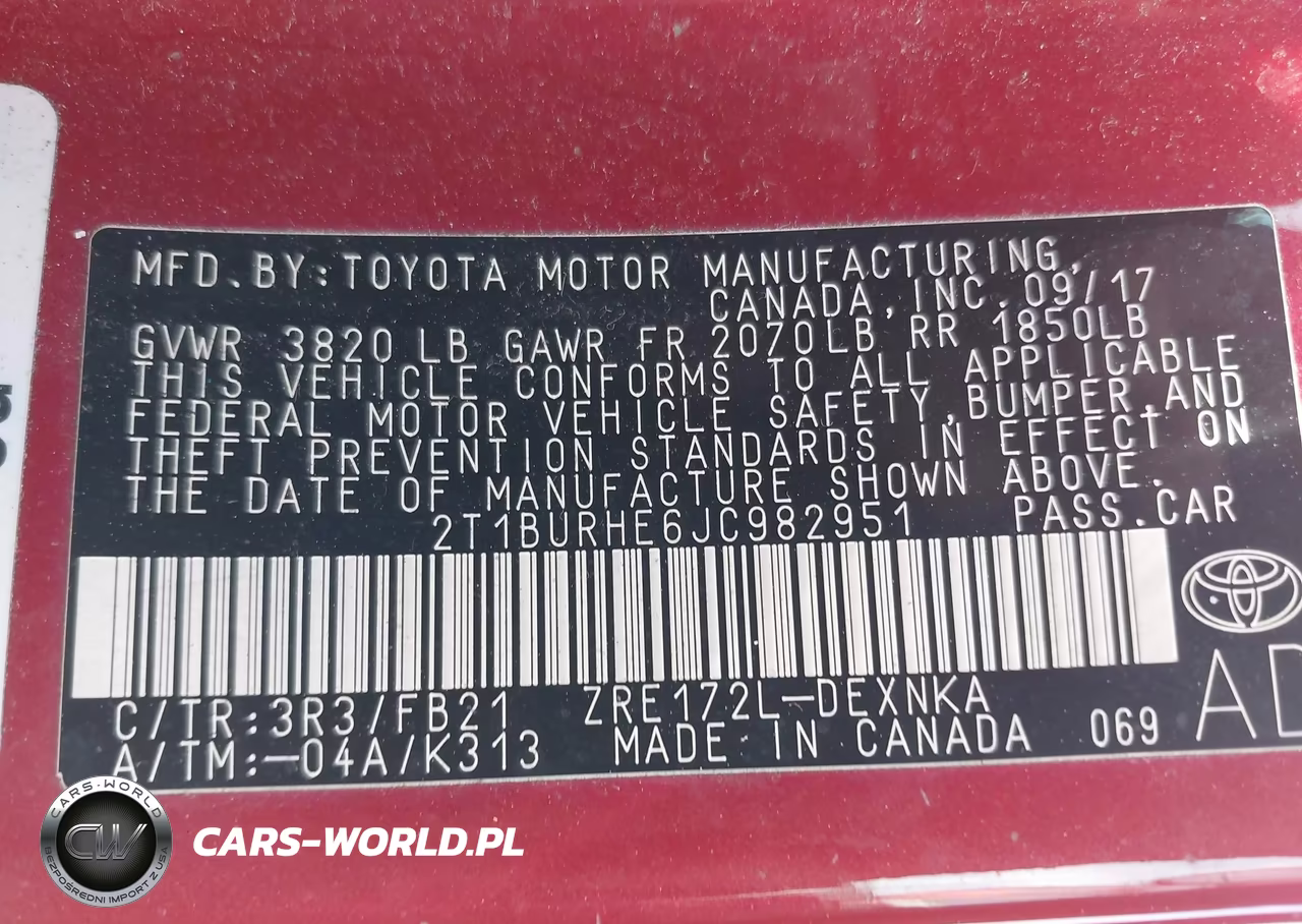 2018 Toyota Corolla Le VIN:2T1BURHE6JC982951 - 9