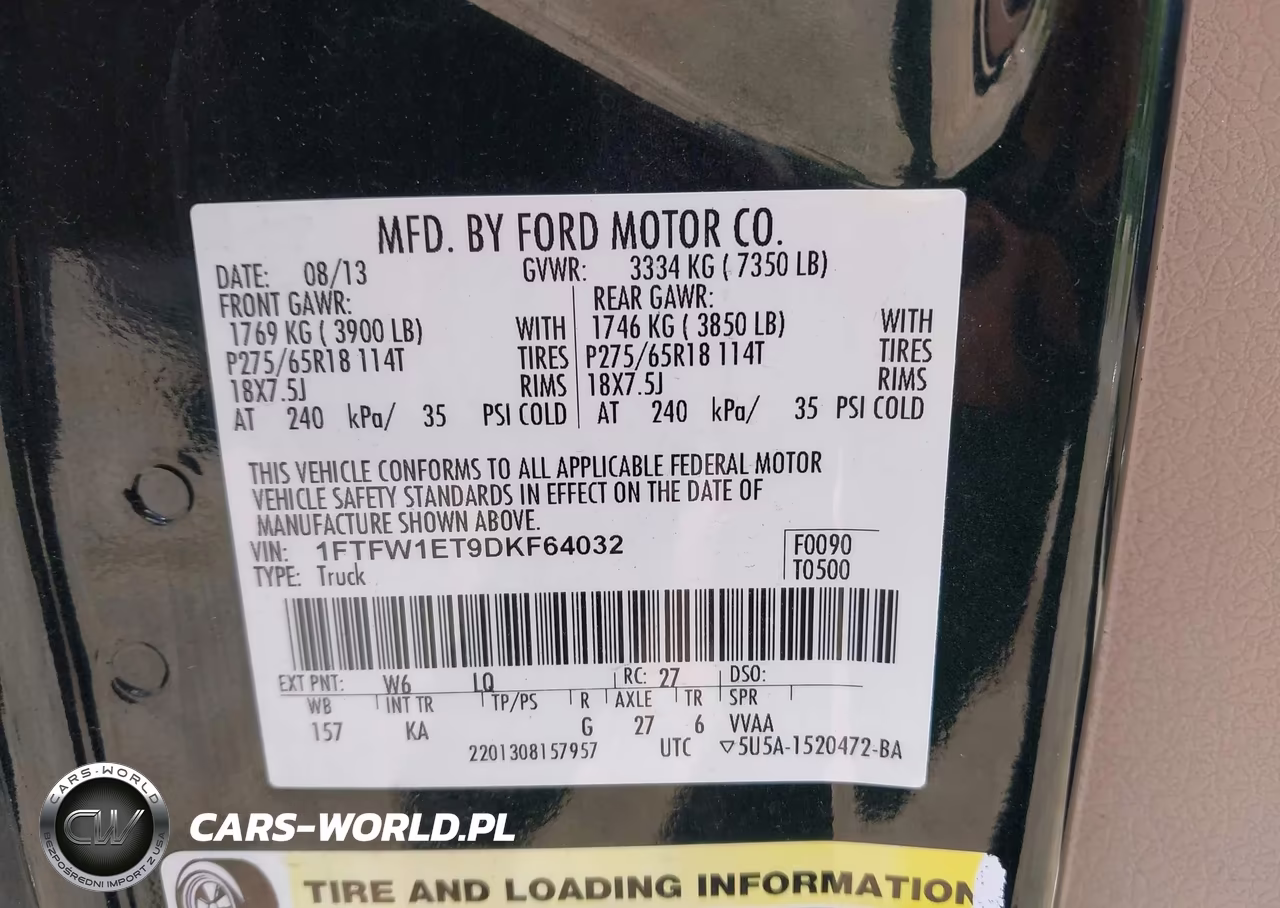 2013 Ford F-150 King Ranch VIN:1FTFW1ET9DKF64032 - 9