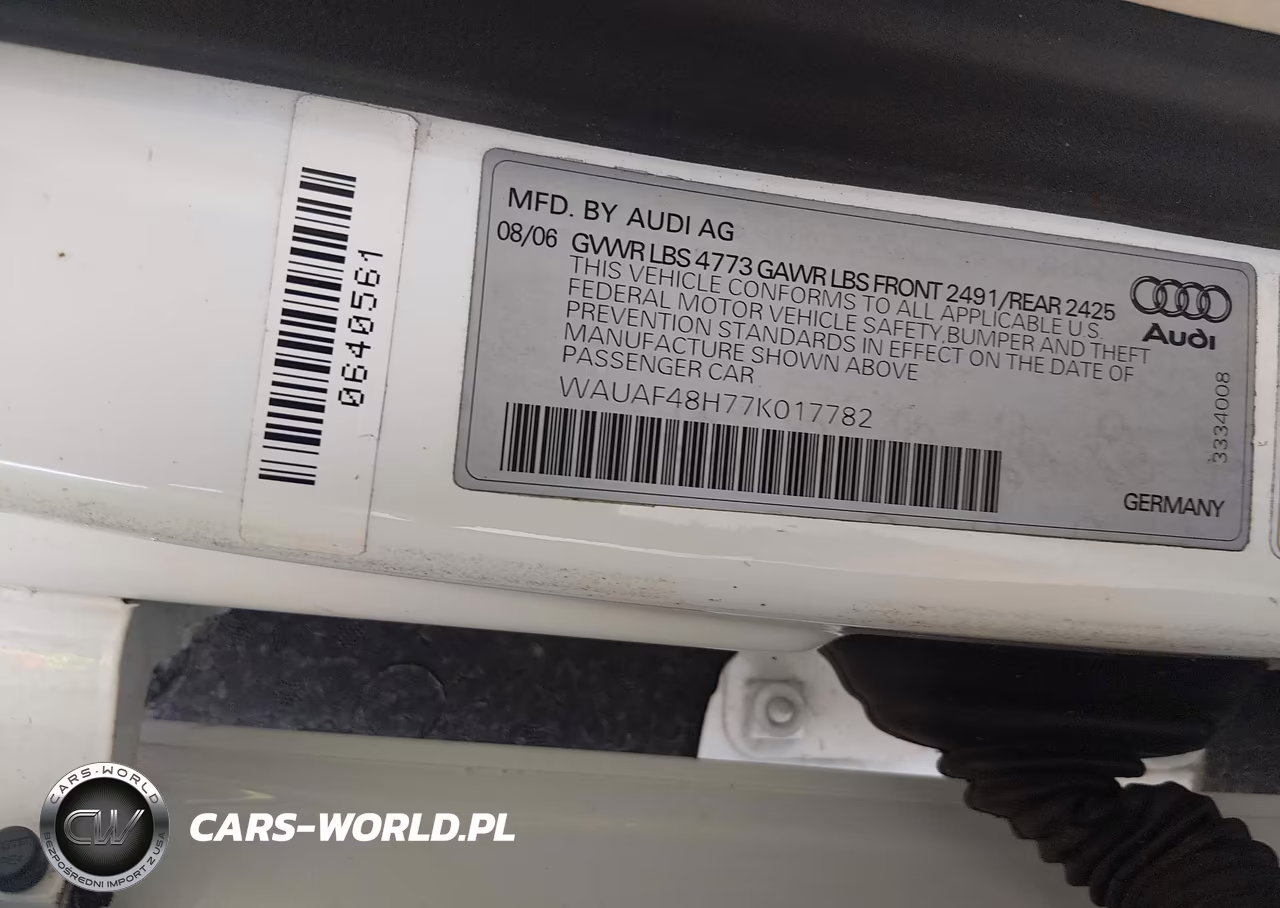 2007 Audi A4 2.0T VIN:WAUAF48H77K017782 - 9