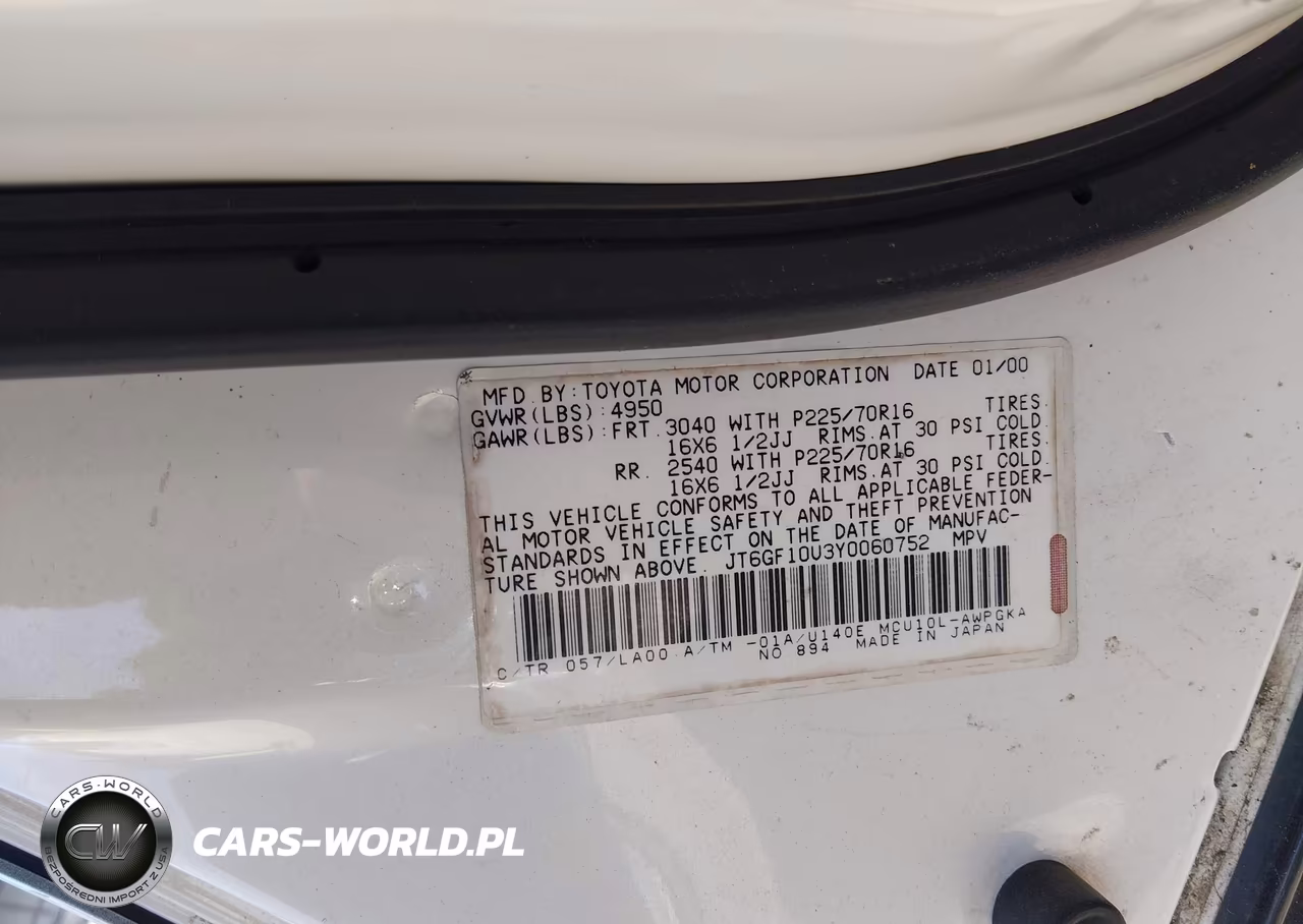 2000 Lexus Rx 300 VIN:JT6GF10U3Y0060752 - 9