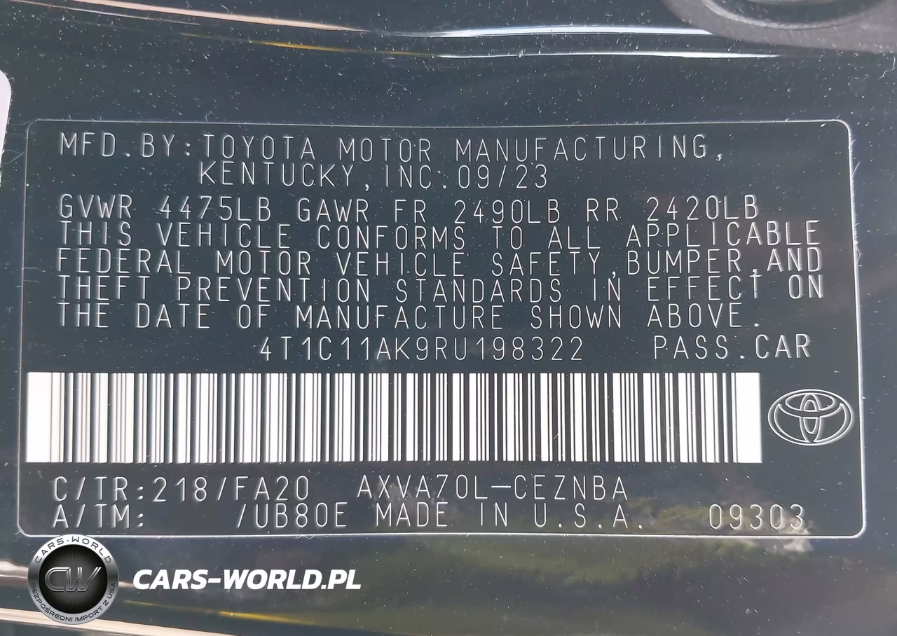 2024 Toyota Camry Le VIN:4T1C11AK9RU198322 - 9
