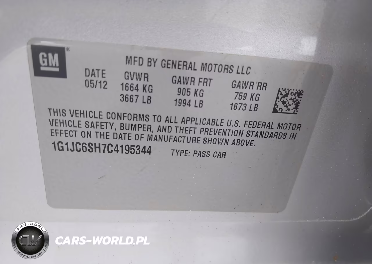 2012 Chevrolet Sonic 2Lt VIN:1G1JC6SH7C4195344 - 9