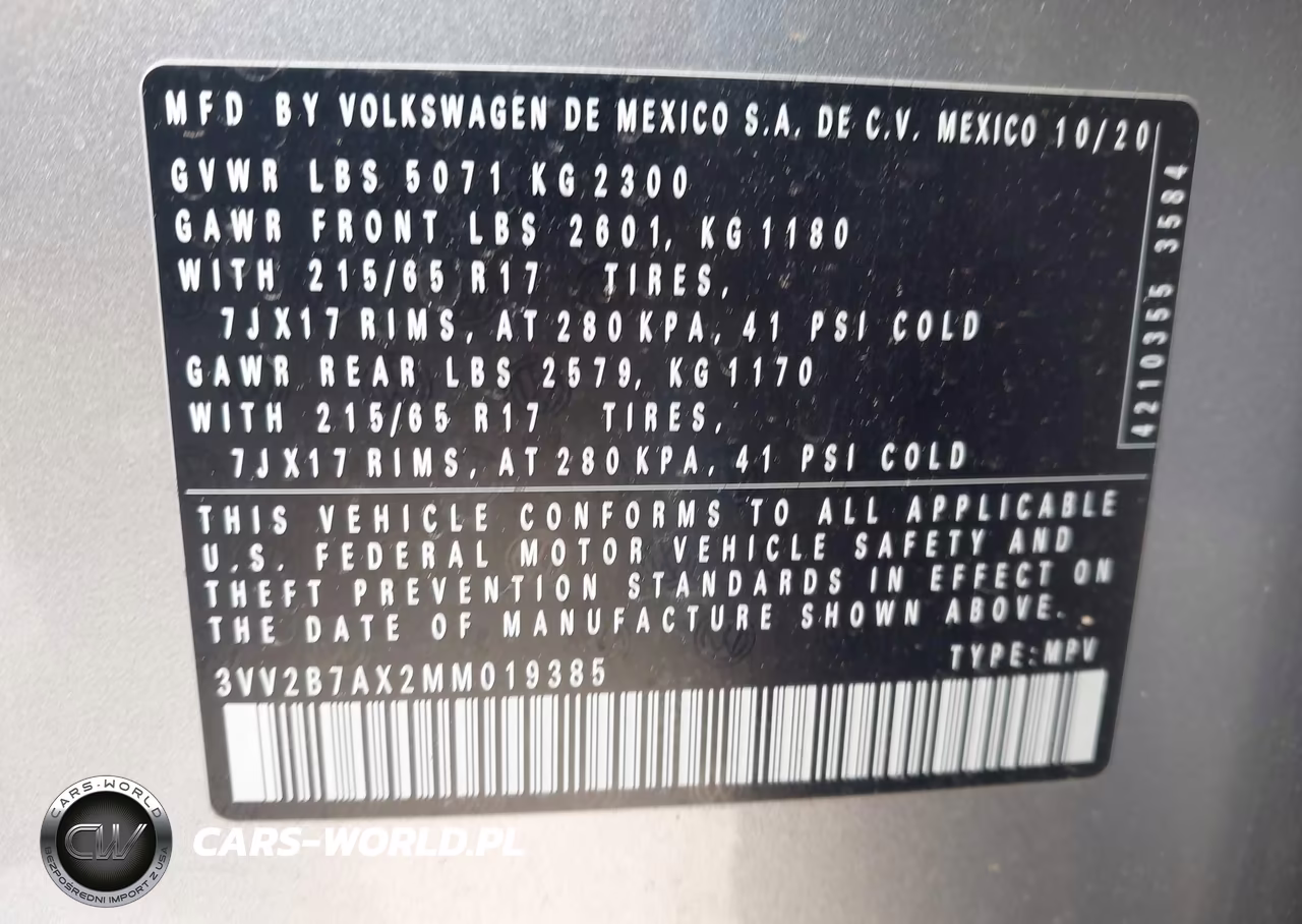 2021 Volkswagen Tiguan 2.0T Se-2.0T Se R-Line Black-2.0T Sel VIN:3VV2B7AX2MM019385 - 9