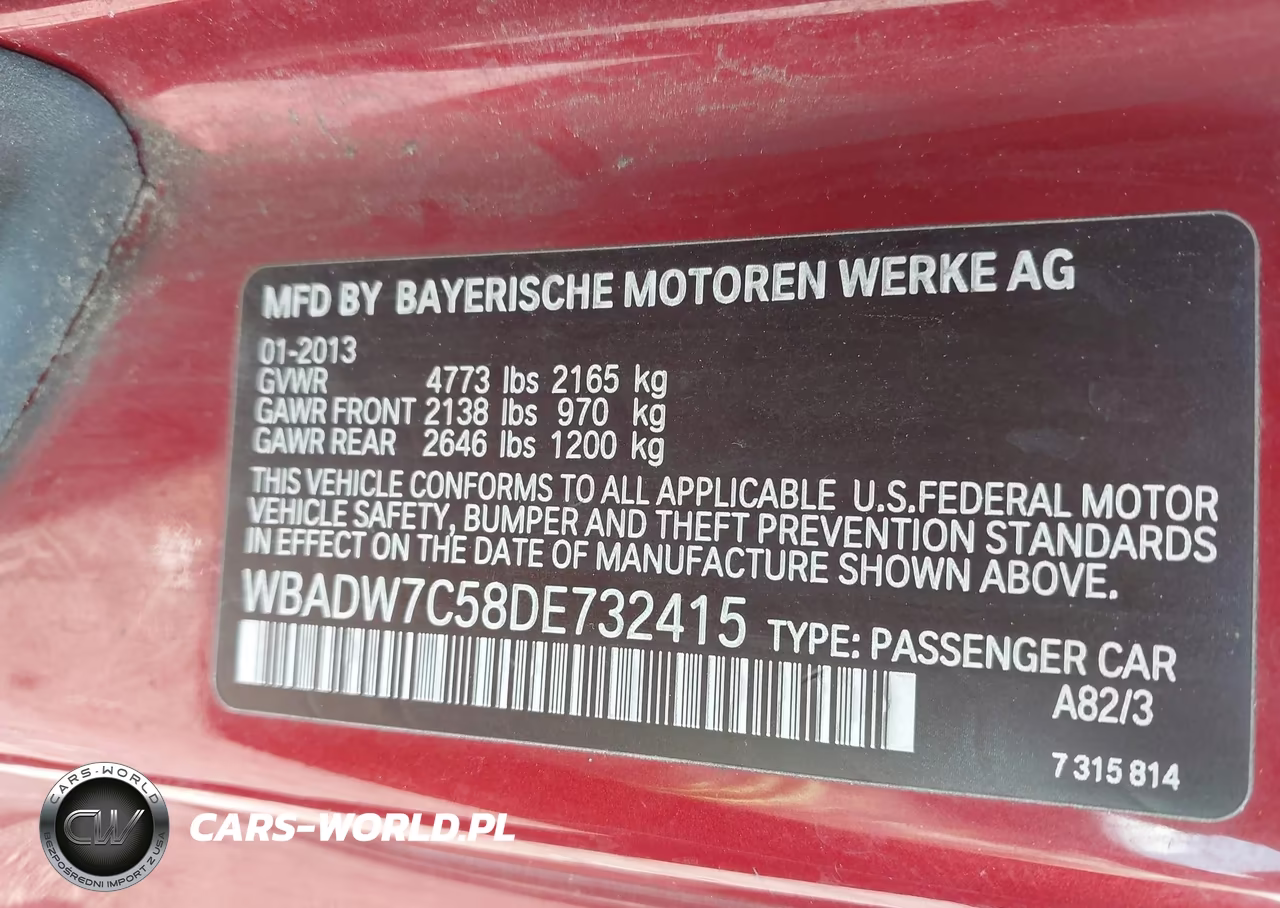 2013 BMW 328I VIN:WBADW7C58DE732415 - 9
