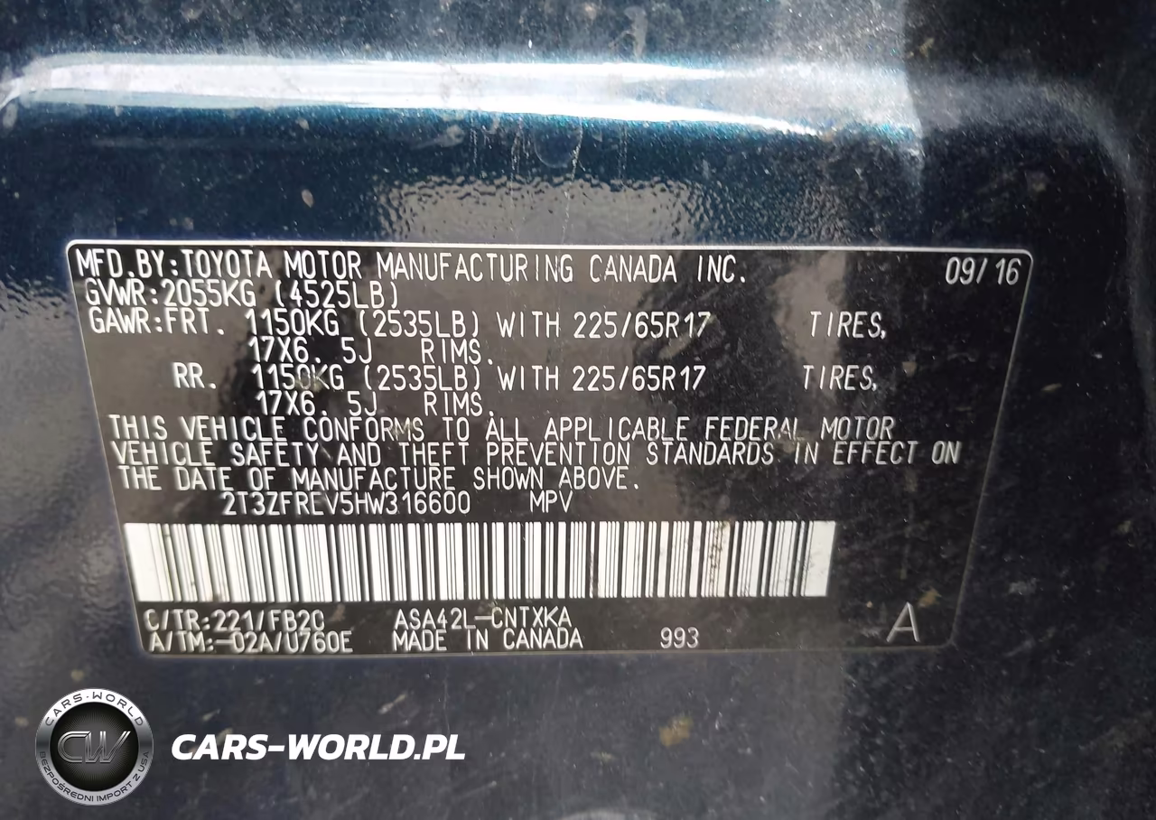 2017 Toyota Rav4 Le VIN:2T3ZFREV5HW316600 - 9