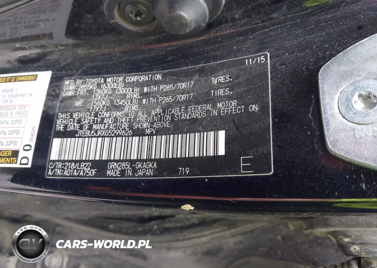 2016 Toyota 4Runner Sr5 Premium VIN:JTEBU5JRXG5299626 - 9