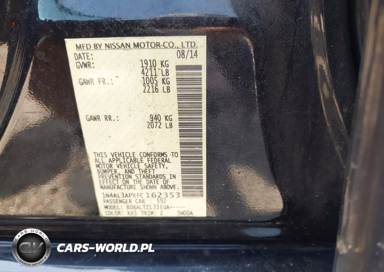 2015 Nissan Altima 2.5 Sl VIN:1N4AL3APXFC162353 - 9