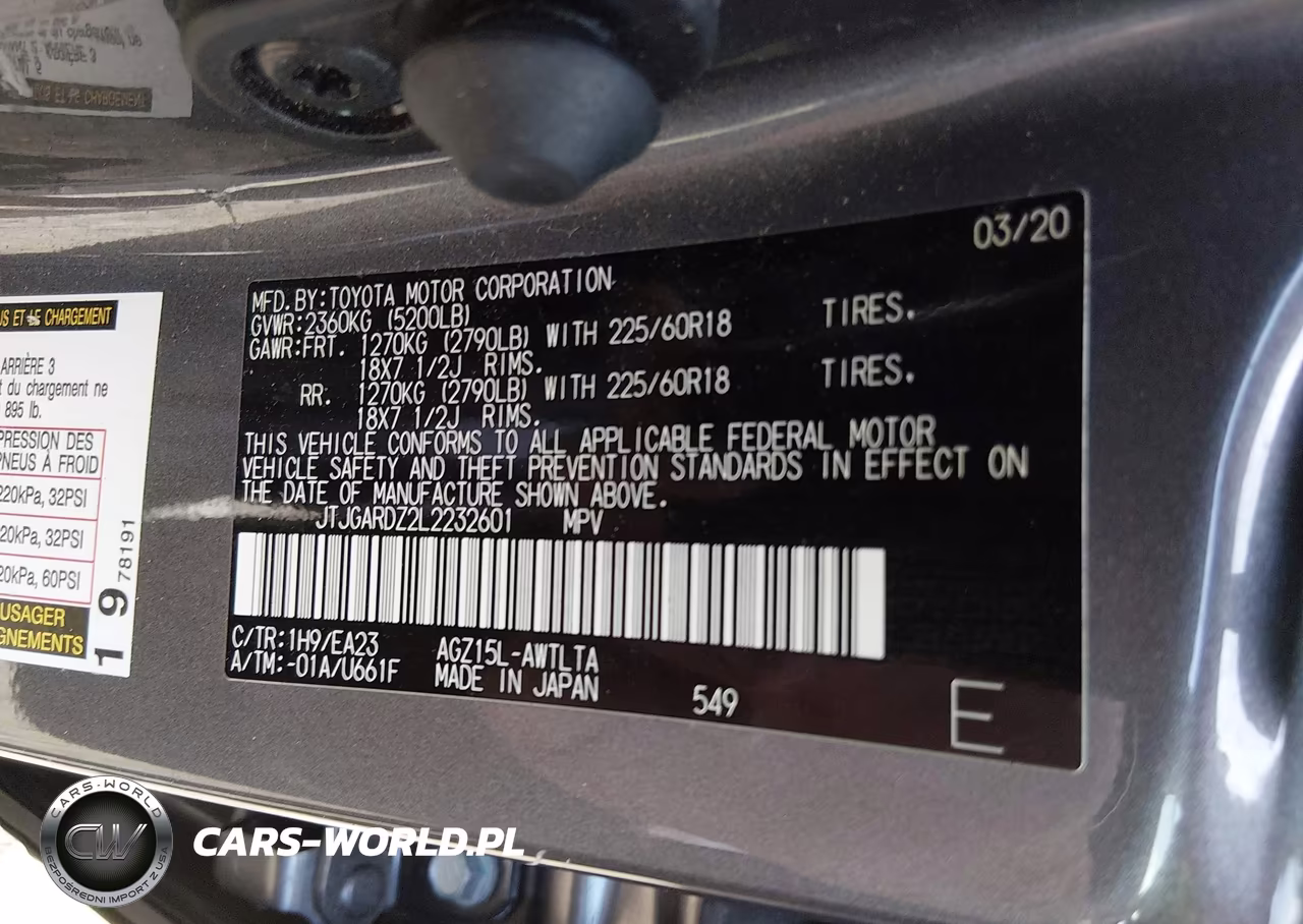 2020 Lexus Nx 300 VIN:JTJGARDZ2L2232601 - 9
