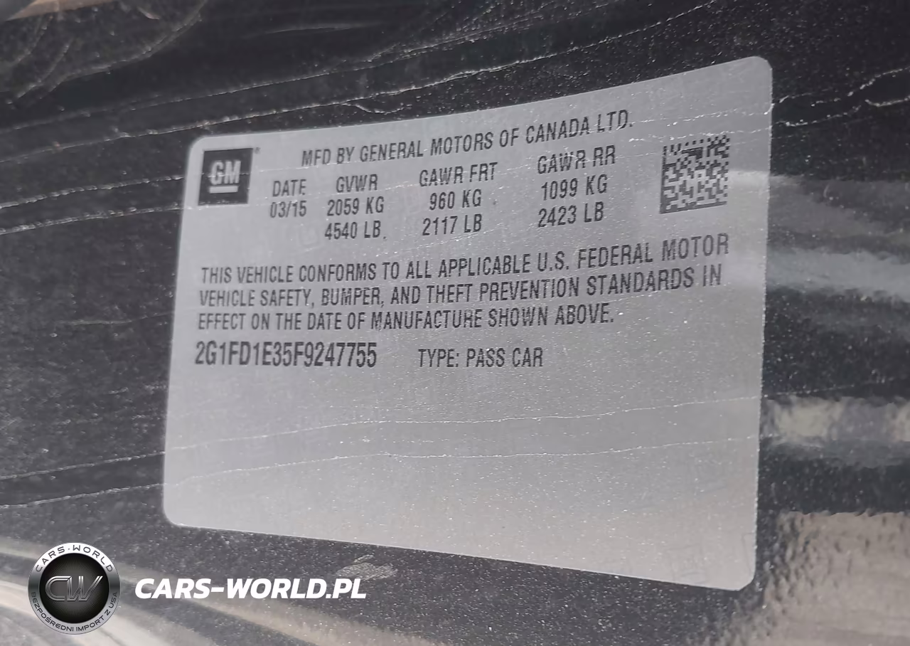 2015 Chevrolet Camaro 1Lt VIN:2G1FD1E35F9247755 - 9