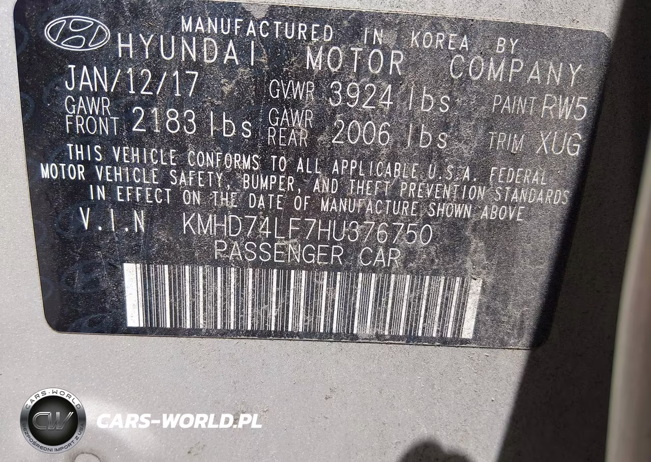 2017 Hyundai Elantra Se VIN:KMHD74LF7HU376750 - 9