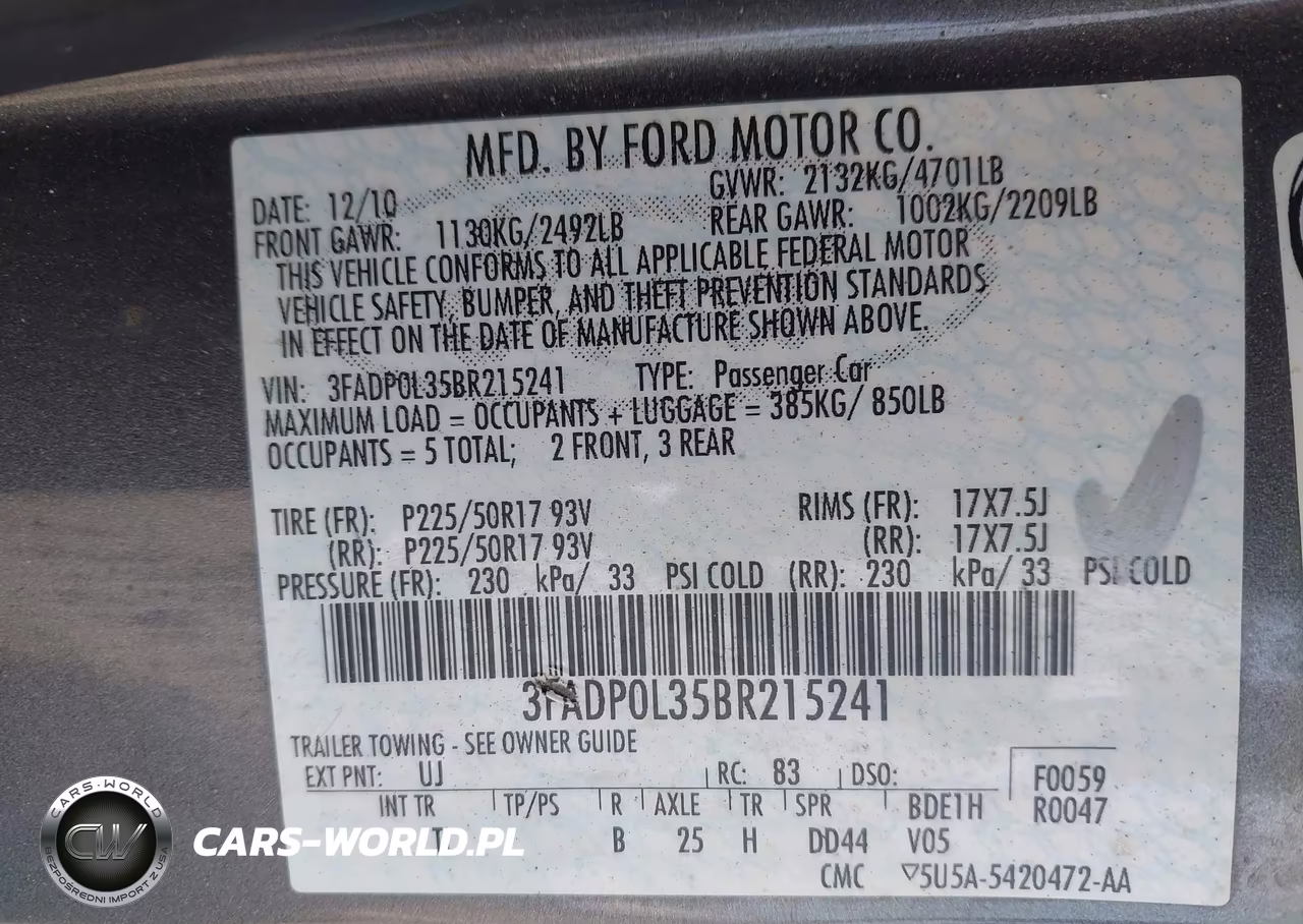 2011 Ford Fusion Hybrid VIN:3FADP0L35BR215241 - 9