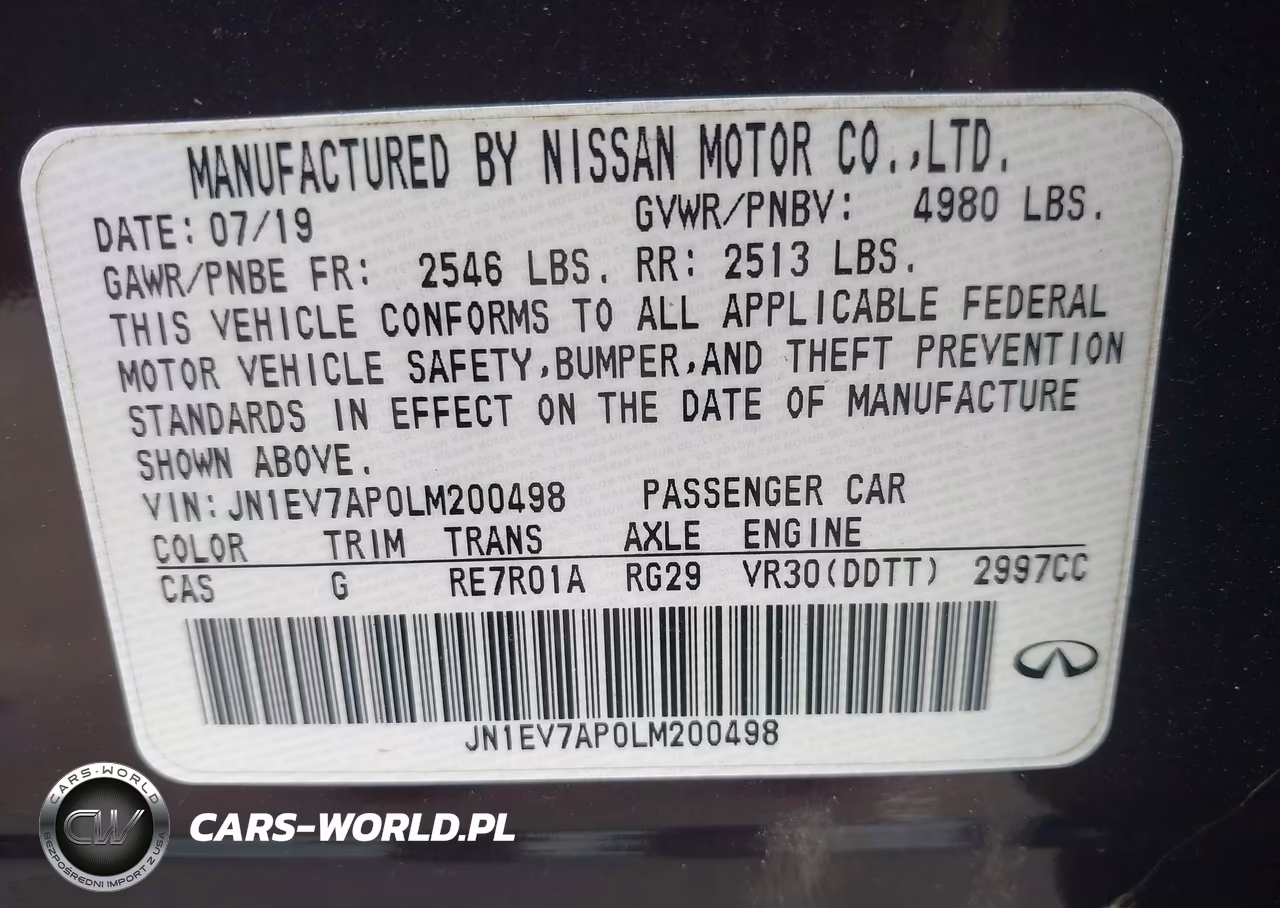2020 Infiniti Q50 3.0T Luxe VIN:JN1EV7AP0LM200498 - 9