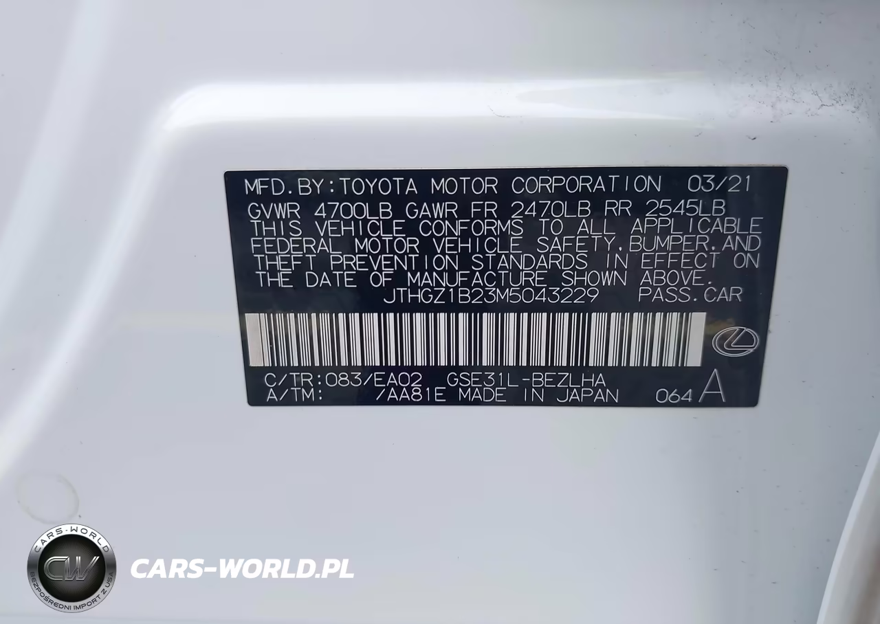 2021 Lexus Is 350 F Sport VIN:JTHGZ1B23M5043229 - 9
