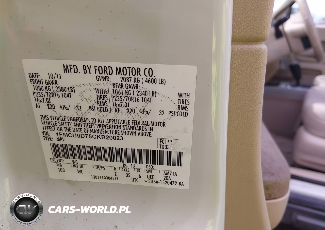2012 Ford Escape Xlt VIN:1FMCU9D75CKB20023 - 9