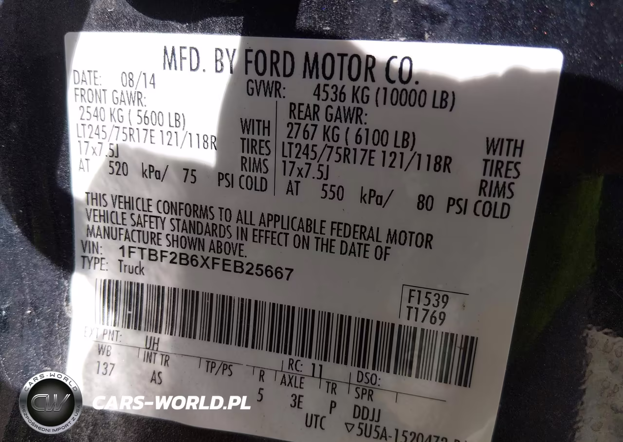 2015 Ford F-250 Xl VIN:1FTBF2B6XFEB25667 - 9