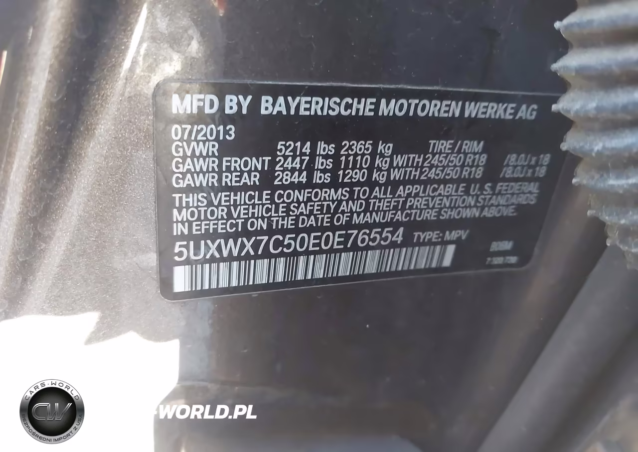 2014 BMW X3 xDrive35I VIN:5UXWX7C50E0E76554 - 9