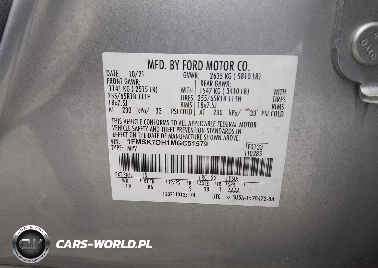 2021 Ford Explorer Xlt VIN:1FMSK7DH1MGC51579 - 9