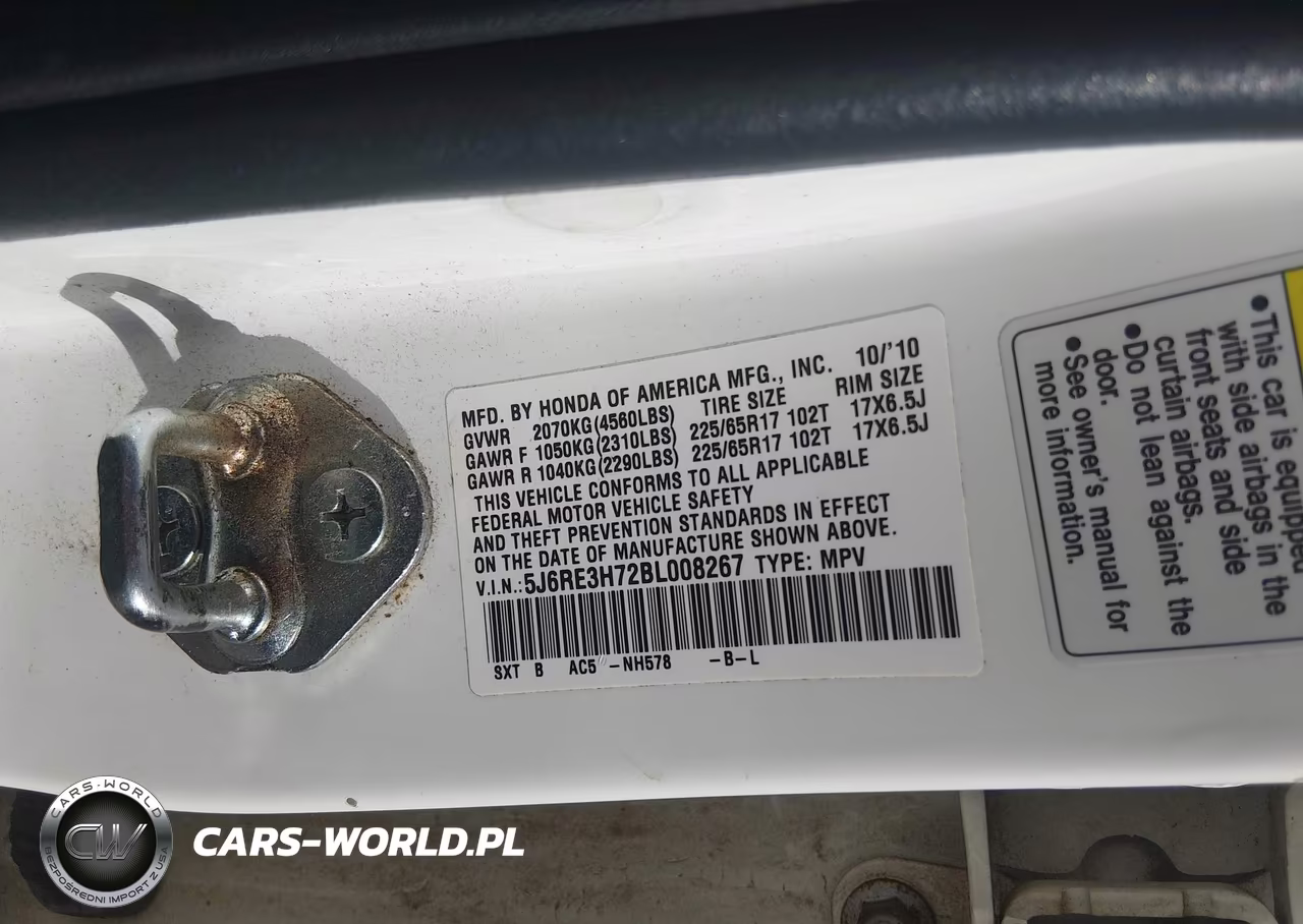 2011 Honda Cr-V Ex-L VIN:5J6RE3H72BL008267 - 9