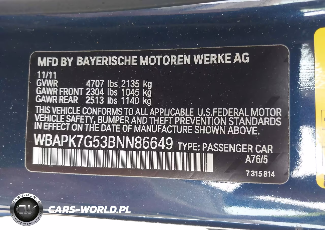 2011 BMW 328I xDrive VIN:WBAPK7G53BNN86649 - 9