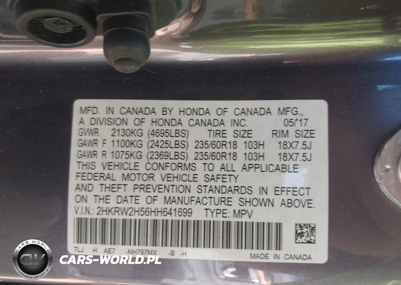 2017 Honda Cr-V Ex VIN:2HKRW2H56HH641699 - 9