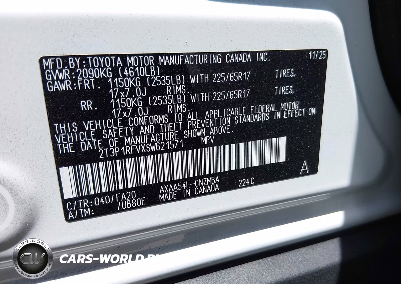 2025 Toyota Rav4 Xle VIN:2T3P1RFVXSW621571 - 9