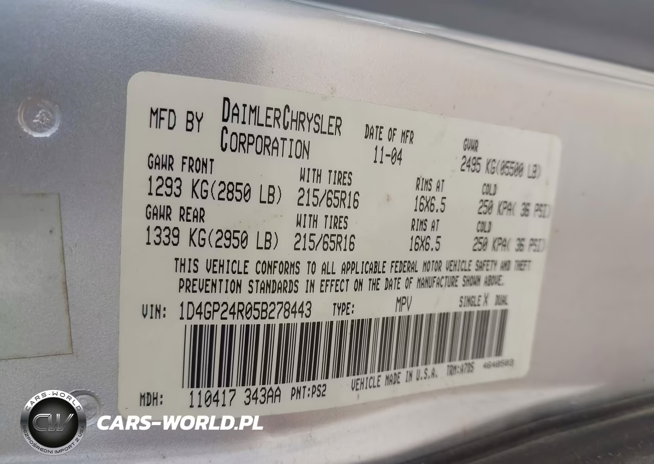 2005 Dodge Grand Caravan Se VIN:1D4GP24R05B278443 - 9