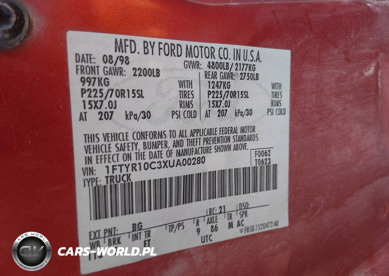 1999 Ford Ranger Xl-Xlt VIN:1FTYR10C3XUA00280 - 9