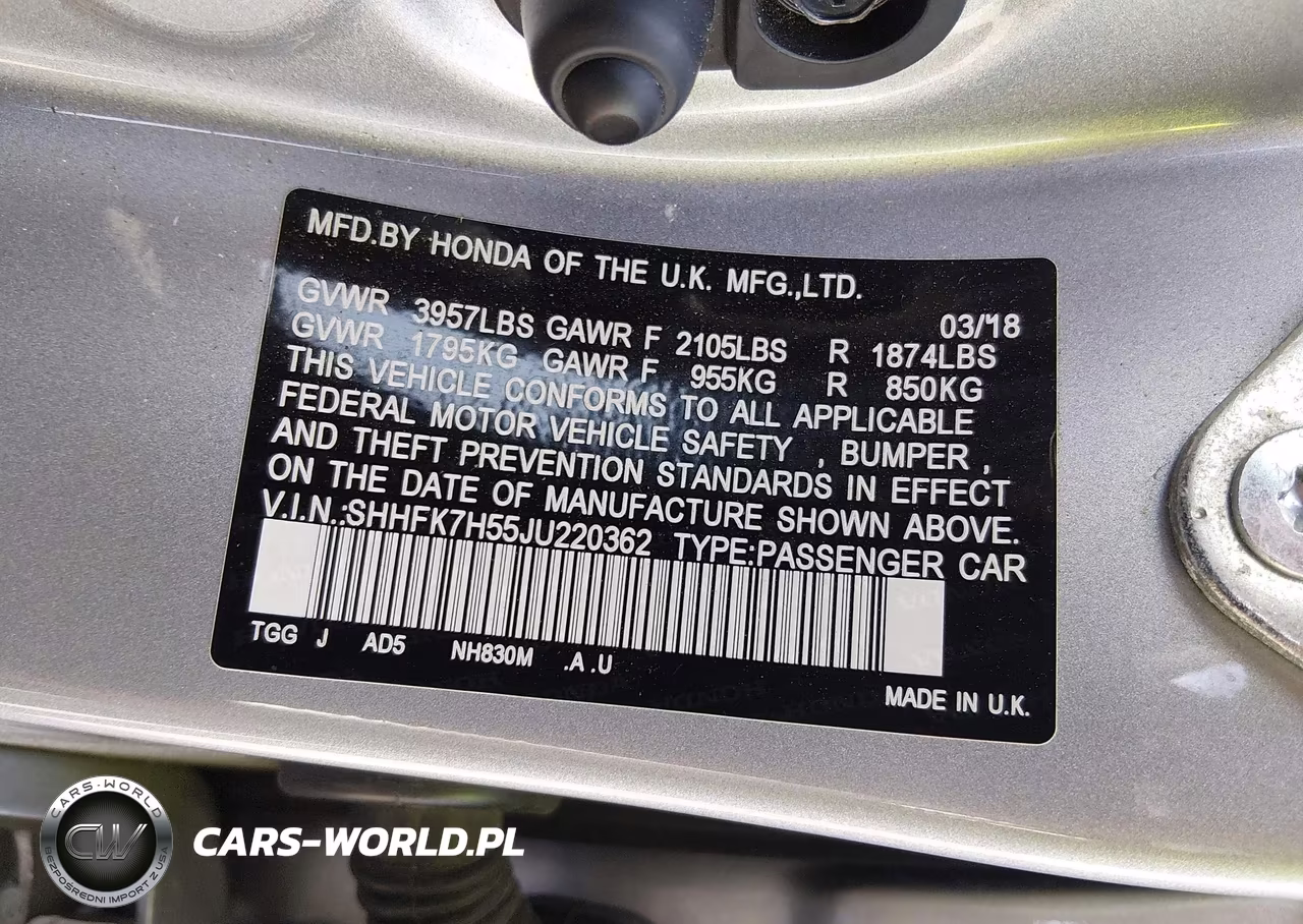 2018 Honda Civic Ex VIN:SHHFK7H55JU220362 - 9