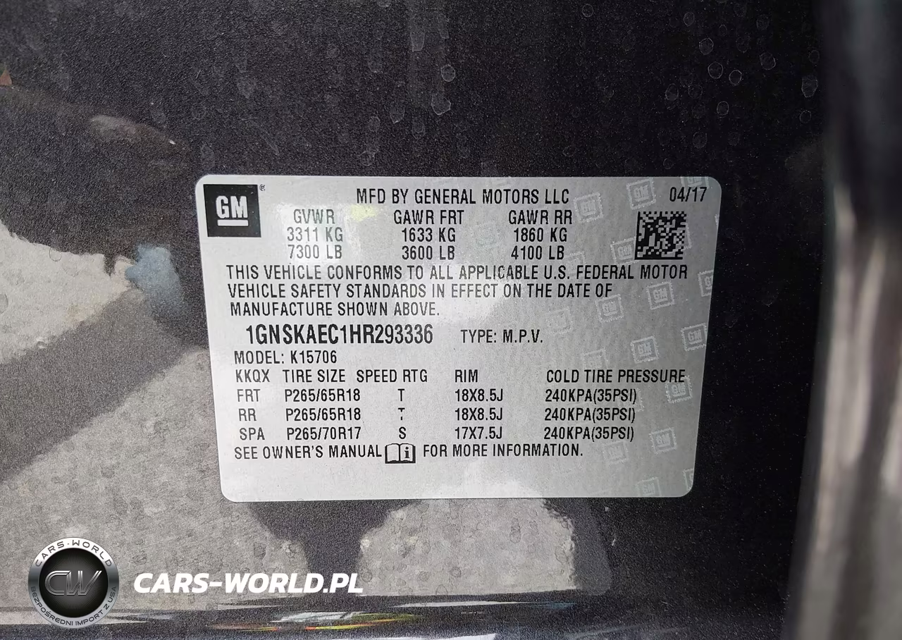 2017 Chevrolet Tahoe Ls VIN:1GNSKAEC1HR293336 - 9