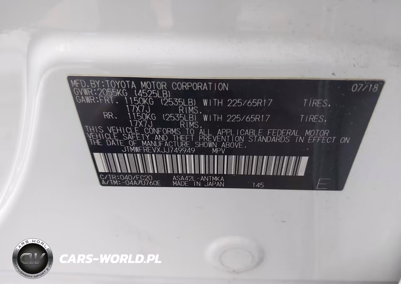 2018 Toyota Rav4 Xle VIN:JTMWFREVXJJ749949 - 9