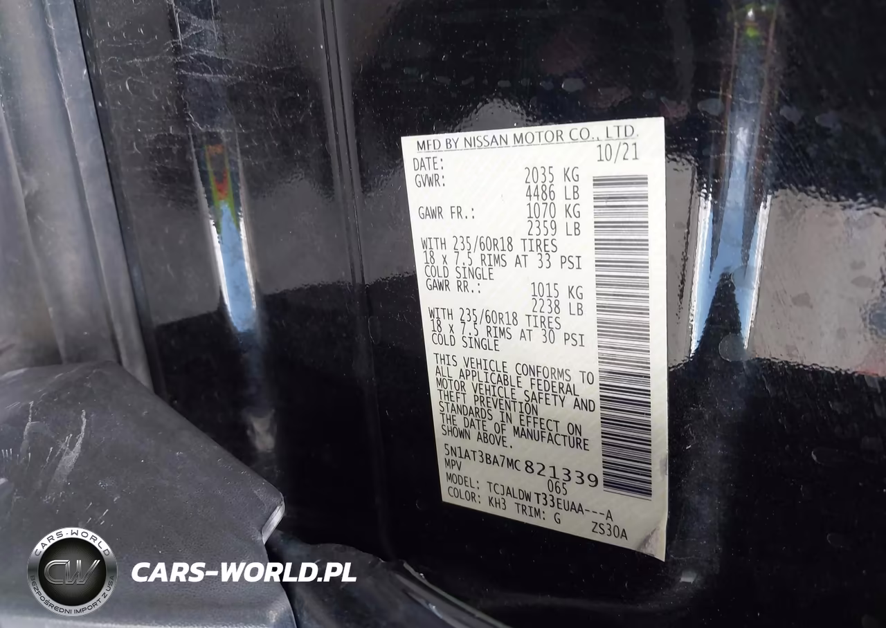 2021 Nissan Rogue Sv Fwd VIN:5N1AT3BA7MC821339 - 9