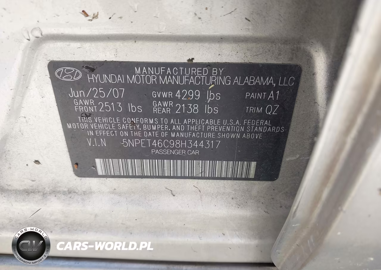 2008 Hyundai Sonata Gls VIN:5NPET46C98H344317 - 9