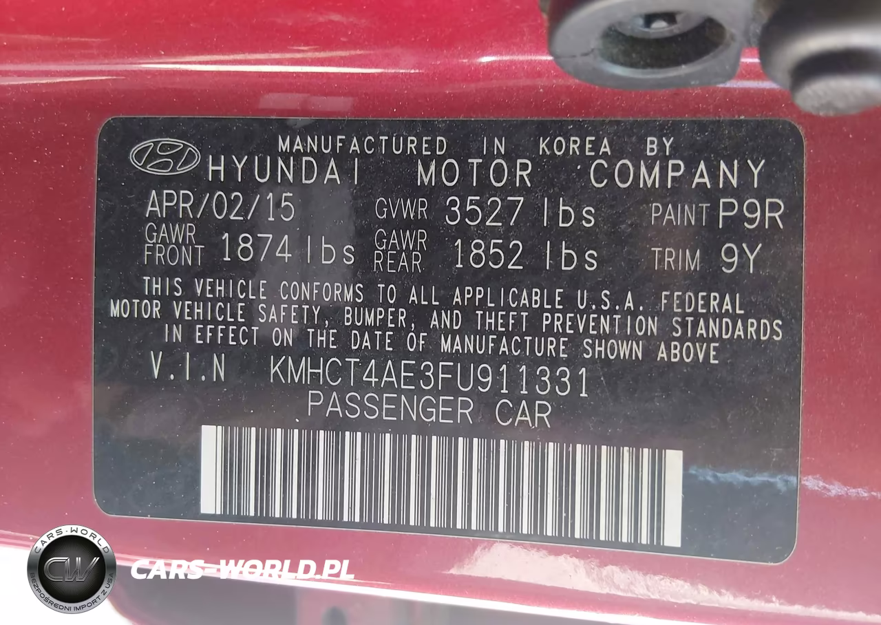 2015 Hyundai Accent Gls VIN:KMHCT4AE3FU911331 - 9