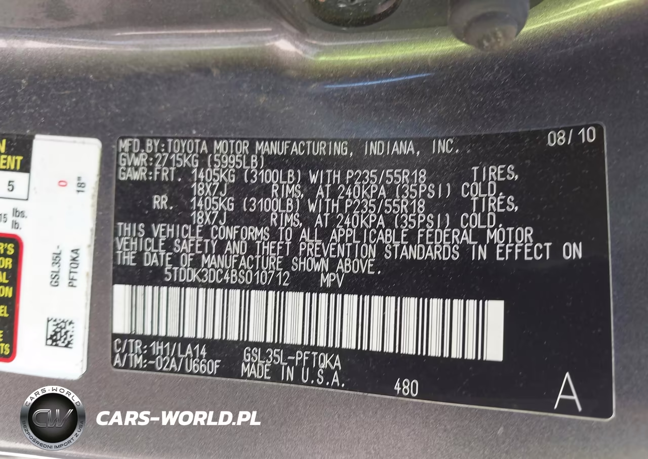 2011 Toyota Sienna Limited VIN:5TDDK3DC4BS010712 - 9