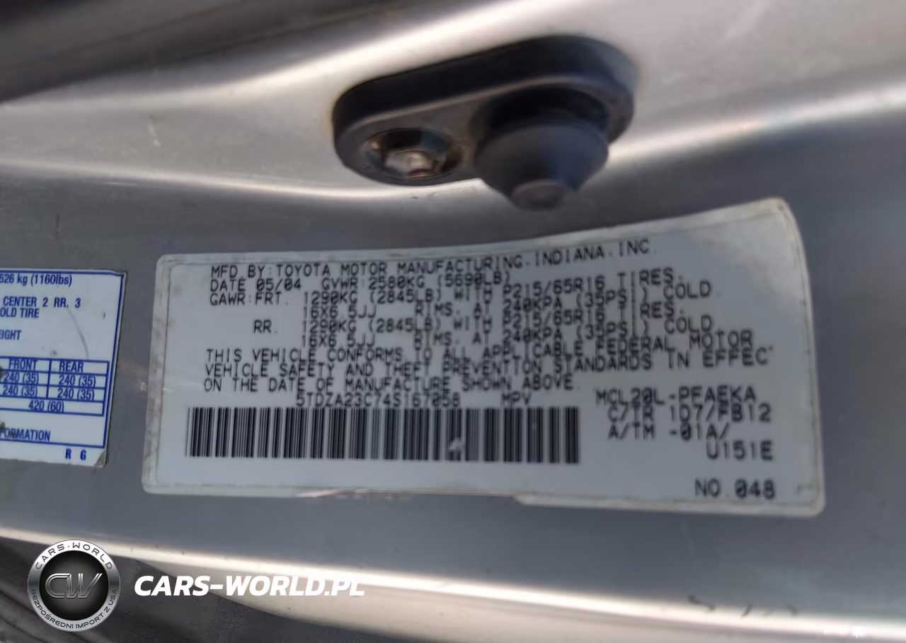 2004 Toyota Sienna Le VIN:5TDZA23C74S167058 - 9