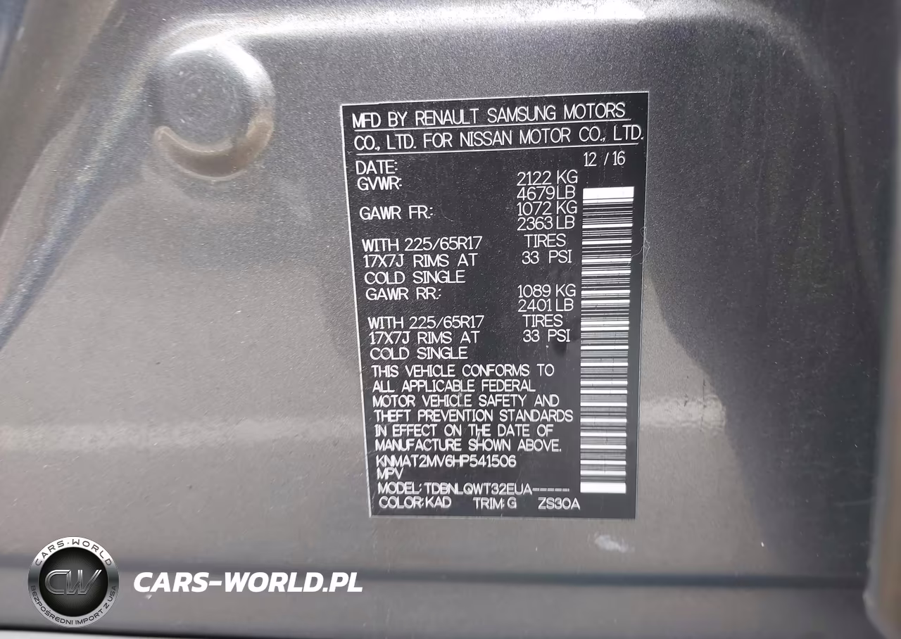 2017 Nissan Rogue Sv VIN:KNMAT2MV6HP541506 - 9
