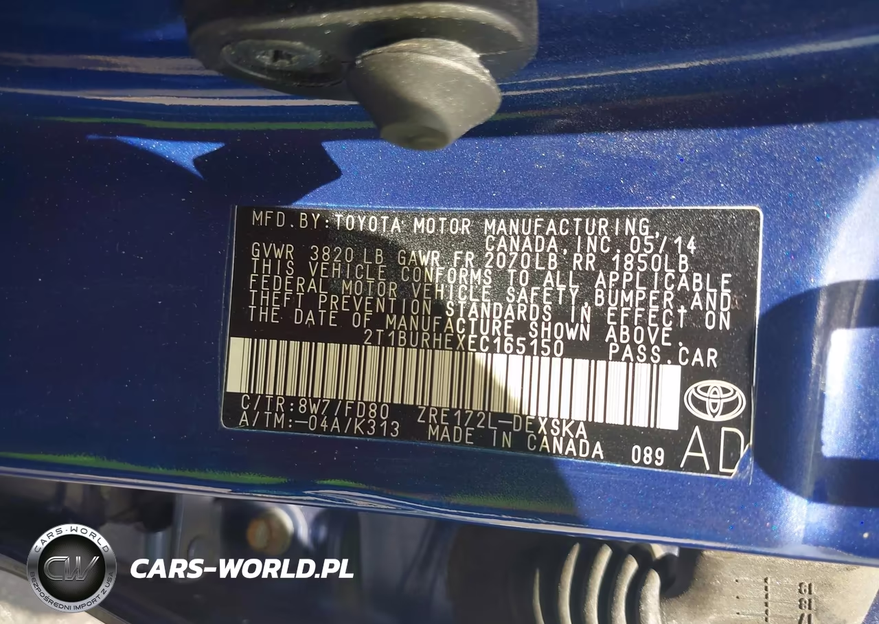 2014 Toyota Corolla S Plus VIN:2T1BURHEXEC165150 - 9