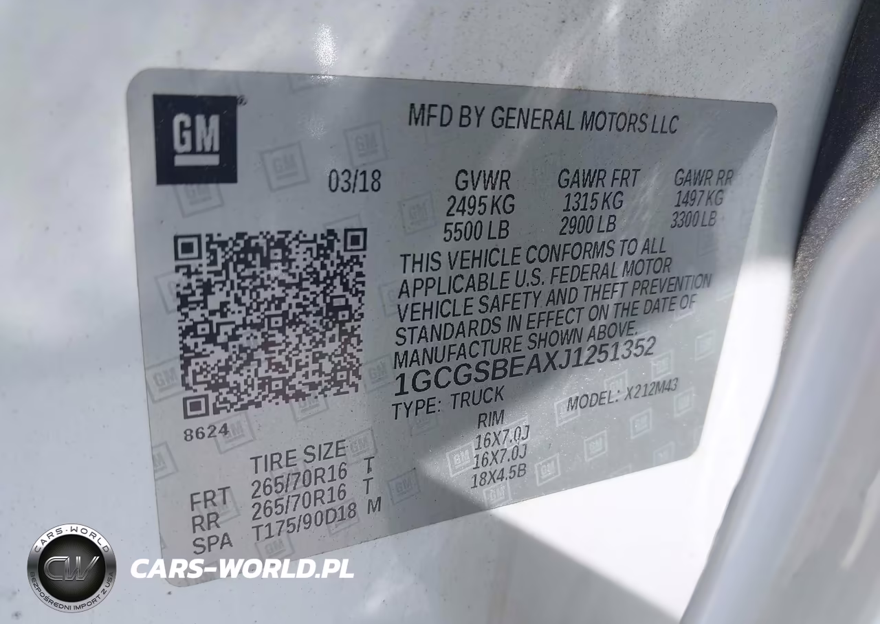 2018 Chevrolet Colorado Wt VIN:1GCGSBEAXJ1251352 - 9