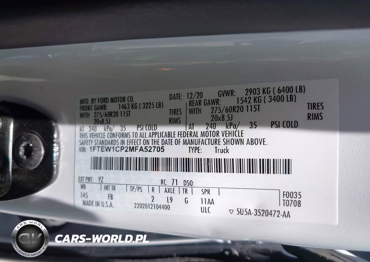 2021 Ford F-150 Xlt VIN:1FTEW1CP2MFA52705 - 9