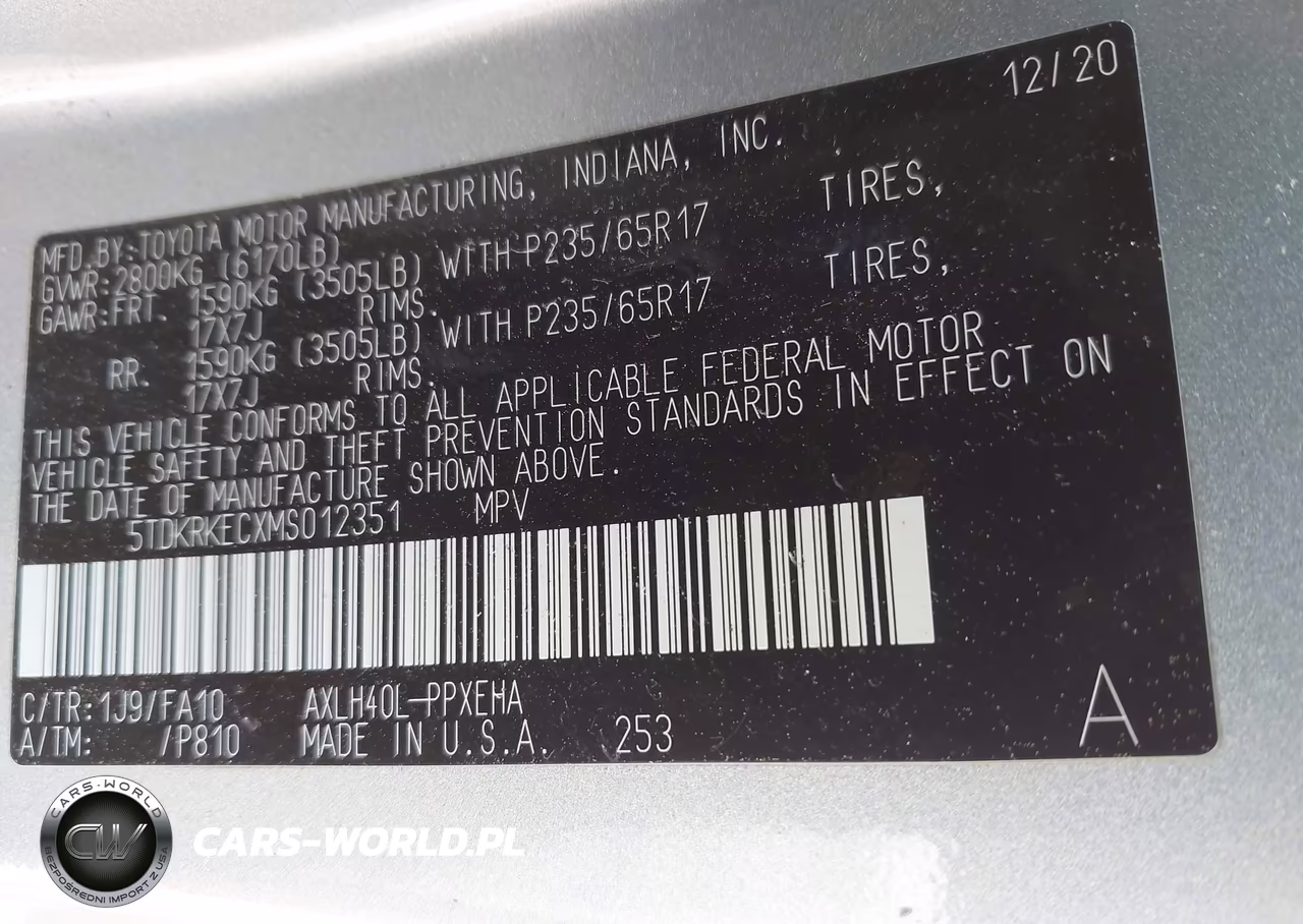 2021 Toyota Sienna Le VIN:5TDKRKECXMS012351 - 9