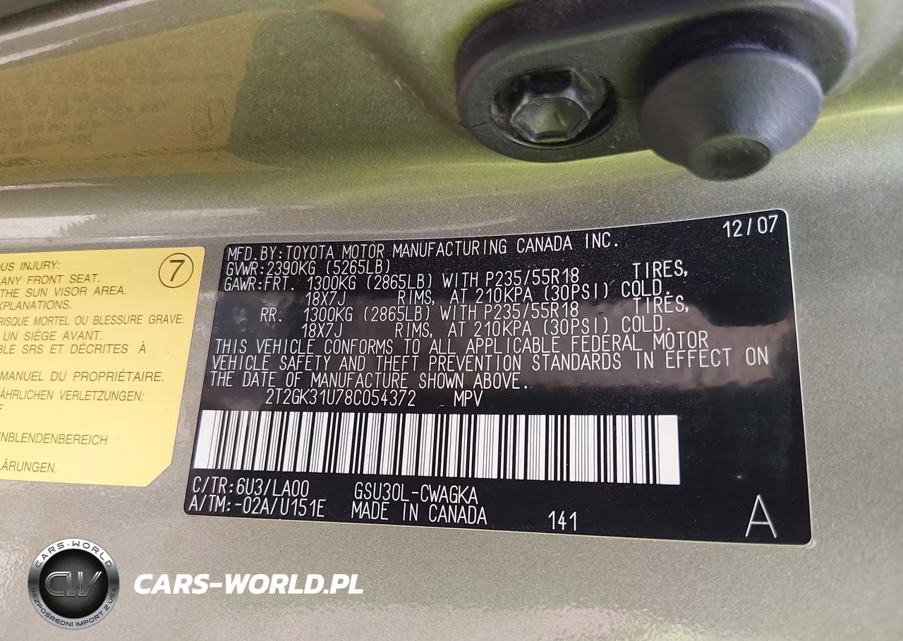 2008 Lexus Rx 350 VIN:2T2GK31U78C054372 - 9