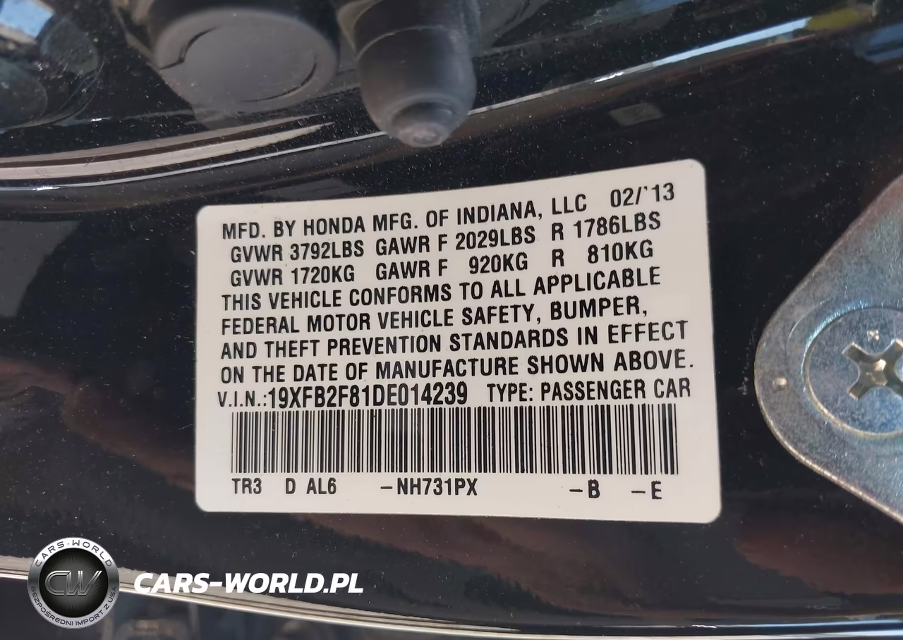 2013 Honda Civic Ex VIN:19XFB2F81DE014239 - 9