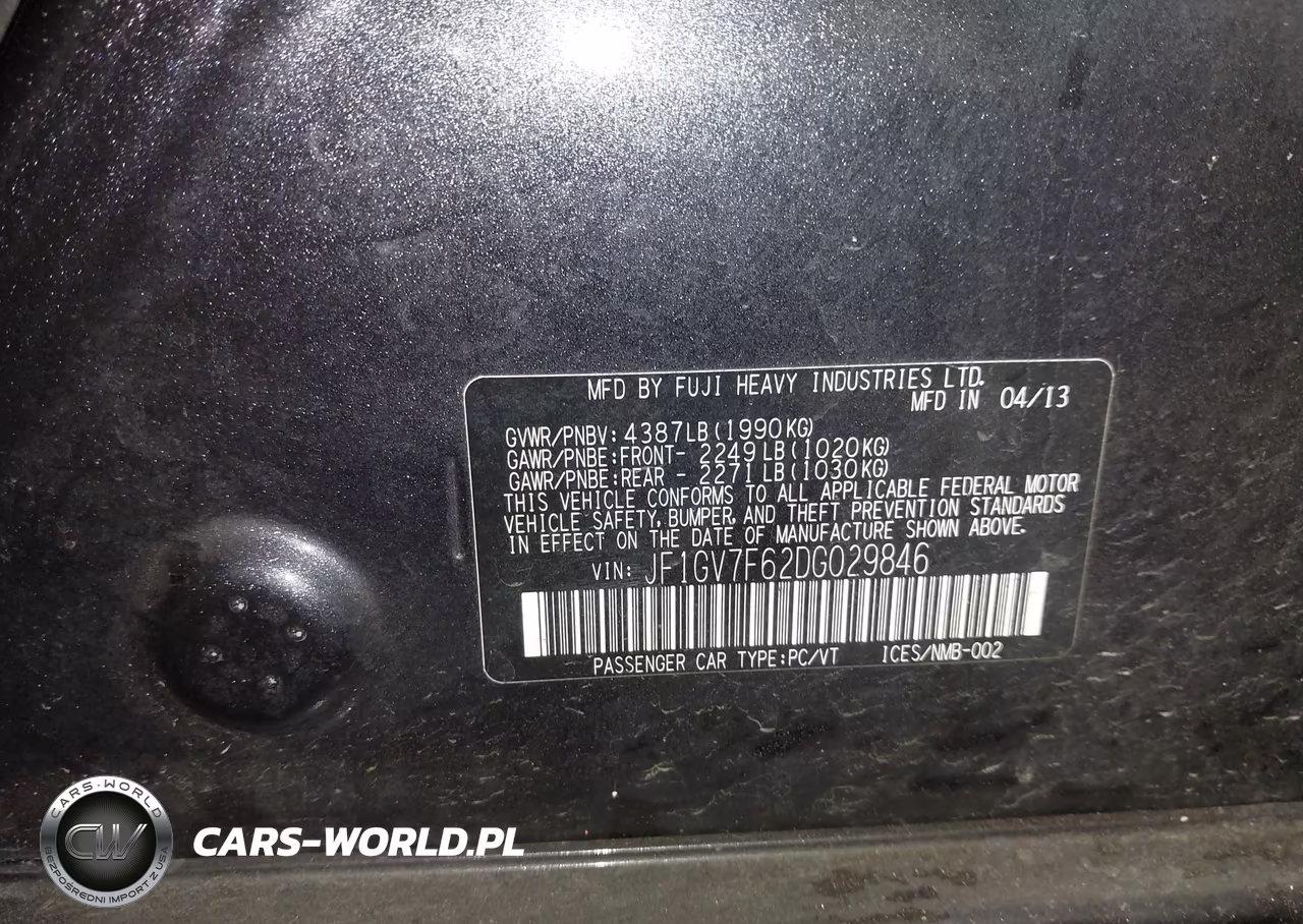 2013 Subaru Impreza Wrx Premium VIN:JF1GV7F62DG029846 - 9
