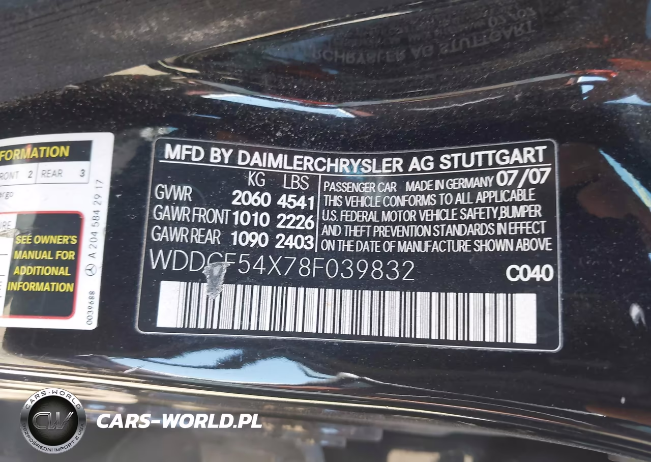 2008 Mercedes-Benz C 300 Luxury-Sport VIN:WDDGF54X78F039832 - 9